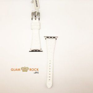 Glam Rock  WHITE Silicon Strap with Alligator Pattern Design for APPLE
